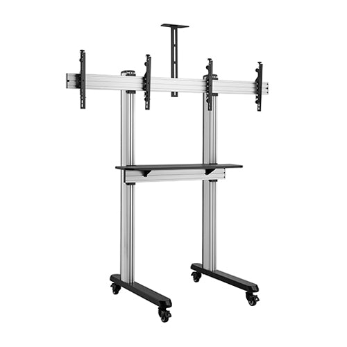 Dual Monitor TV Floor Stand for Video Conference