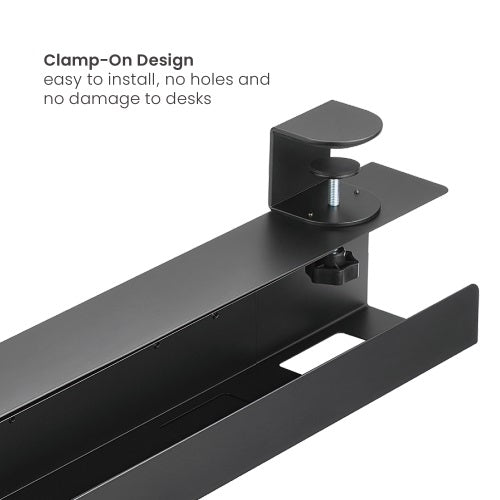 Brateck Extendable Clamp-On Under Desk Cable Tray Black