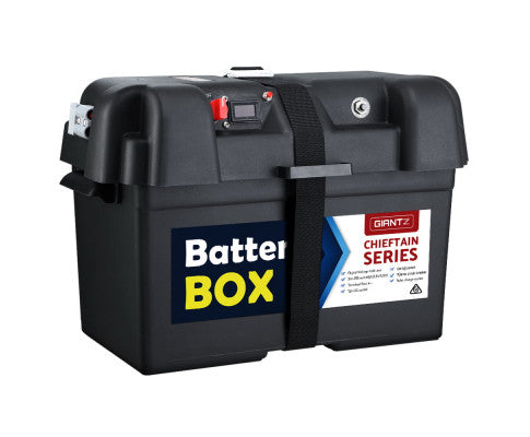GIANTZ Deep Cycle Battery Box 12V for Camping Portable - 39 x 20.5 x 24cm