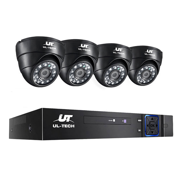 UL-tech CCTV Security Home System DVR 1080P IP Long Range with 4 Dome Cameras