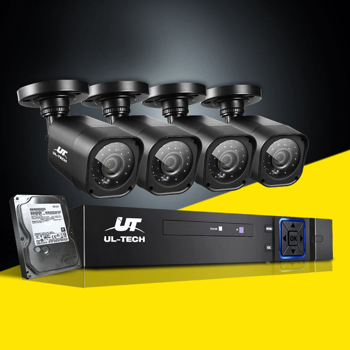 UL-Tech CCTV Security System 4 Channel DVR 1080P with 4 Camera & 2TB Hard Drive