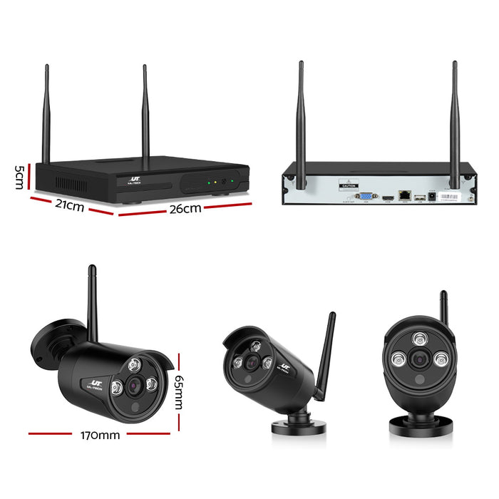 UL-TECH 1080P 8 Channel Wireless 4 Security CCTV Surveillance Camera NVR Video System