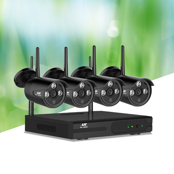 UL-TECH 1080P 8 Channel Wireless 4 Security CCTV Surveillance Camera NVR Video System