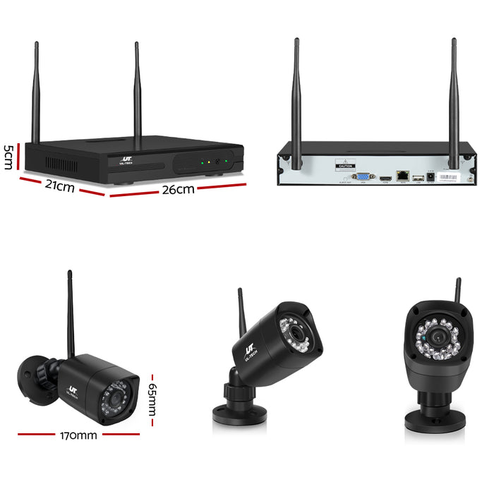 UL-TECH 1080P 8 Channel NVR Wireless 4 Security Cameras System