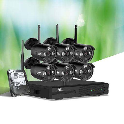 UL-Tech CCTV Wireless Security System 8 Channel NVR 1080P with 6 Camera Set & 2TB Hard Drive