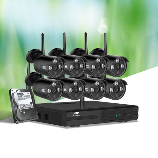 UL-Tech CCTV Wireless Security System 8 Channel NVR 1080P with 8 Cameras & 2TB Hard Drive
