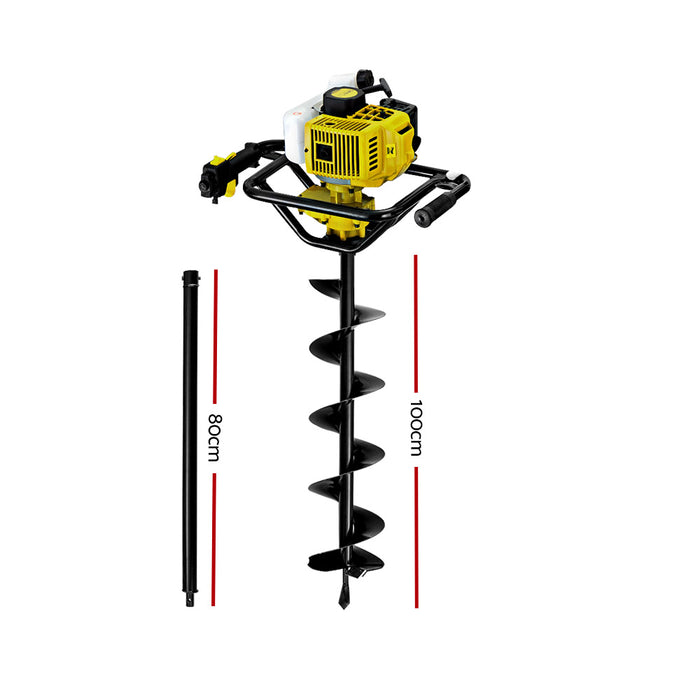 Giantz 92CC Petrol Post Hole Digger Auger Drill Borer Fence Earth Power 200mm