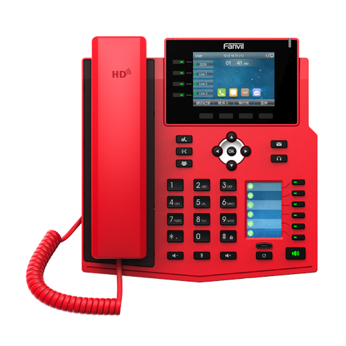 Fanvil X5U-RED High End Enterprise IP Phone 3.5' Colour Screen 16 Lines 40 x DSS Buttons Dual Gigabit NIC Bluetooth