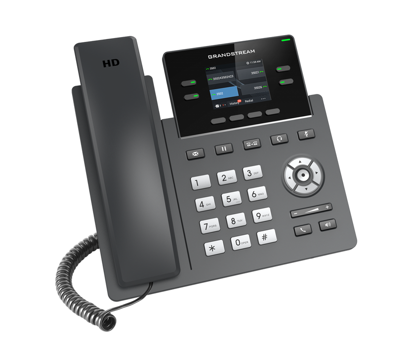 Grandstream GRP2612P 4 Line IP Phone, 2 SIP Accounts, 320x240 Colour Screen, HD Audio, Powerable Via POE