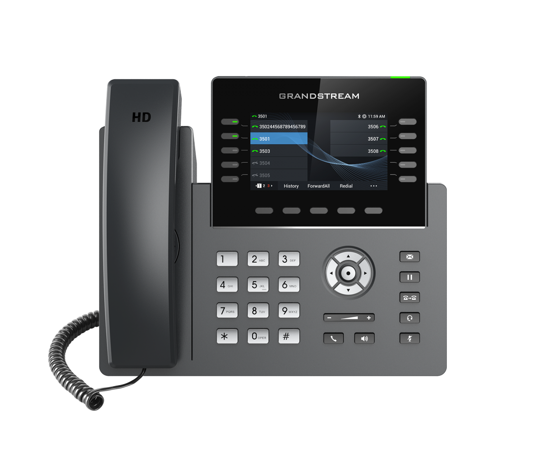 Grandstream GRP2615 10 Line IP VoIP Phone, 16 SIP Accounts, Colour Screen, HD Audio, Powerable Via POE
