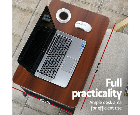 Artiss Laptop Notebook Portable Table Desk Stand - Dark Wood