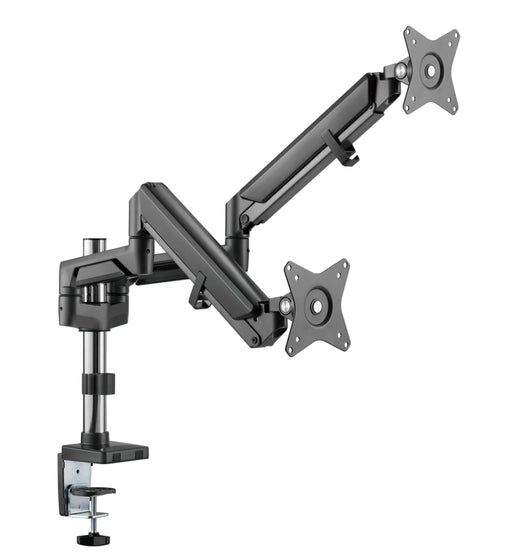 Brateck Aluminum Dual Pole-Mounted  Monitor Arm For 17"-32" VESA Compatible