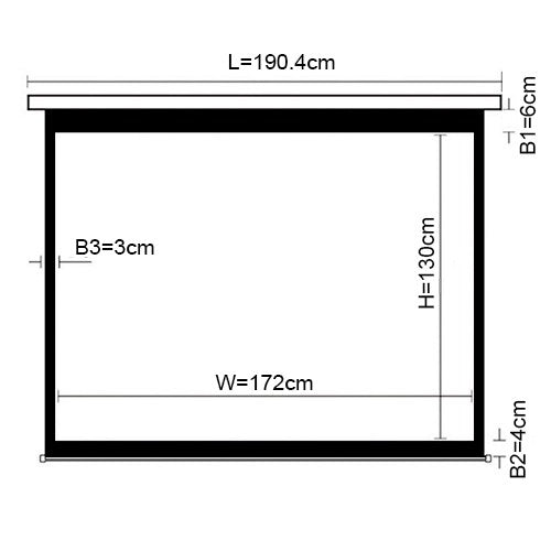Brateck Auto-lock Manual Projector Screen 86’’(1.72X1.3M) (4:3 ratio)