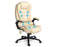 8 Point PU Leather Reclining Office Massage Chair - Beige