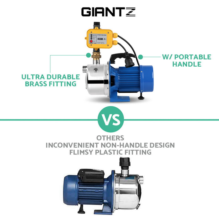 Giantz 4600L/H High Pressure Garden Jet Water Pump with Auto Controller