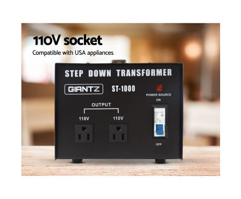 Giantz 1000W Step Down Transformer 240V to 110V