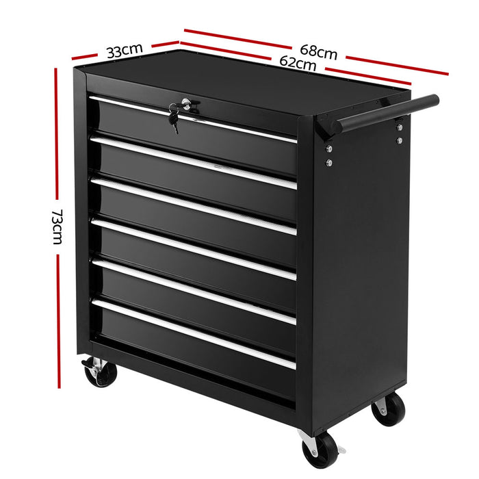 Giantz Tool Box Trolley Chest Cabinet 6 Drawers Cart