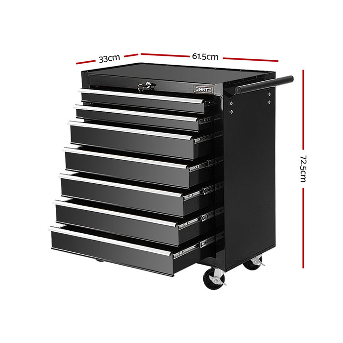Giantz Tool Chest Cabinet with 7 Drawers Cart Black