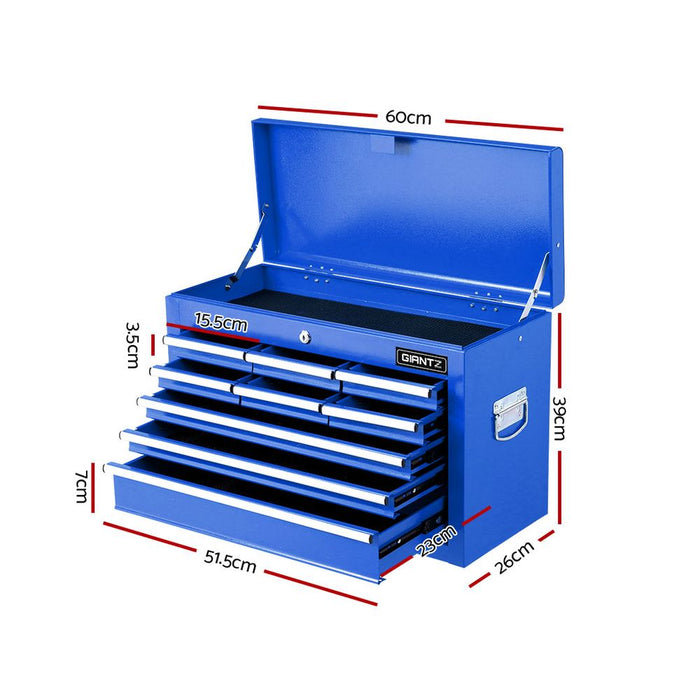Giantz 9 Drawer Mechanic Tool Box Storage Chest - Blue