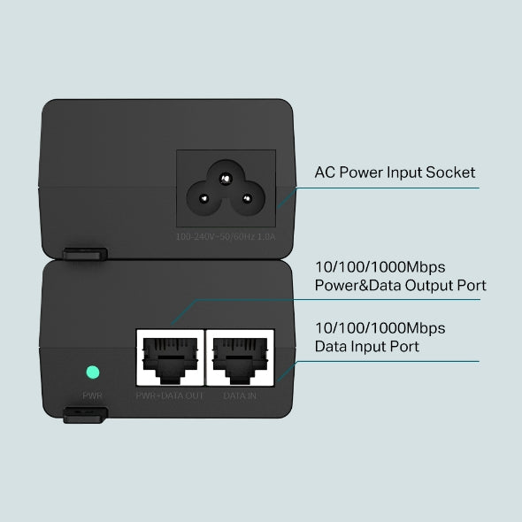 TP-Link TL-POE160S PoE+ Injector Adaptor 2 Gigabit Ports, 802.3