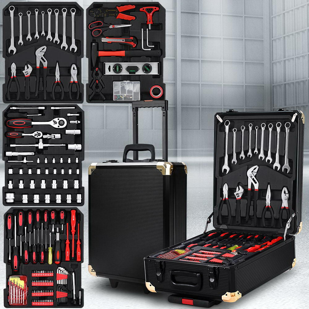 816pcs Tool Kit Trolley Case Mechanics Box Toolbox Portable DIY Set BK —  TecnoTools