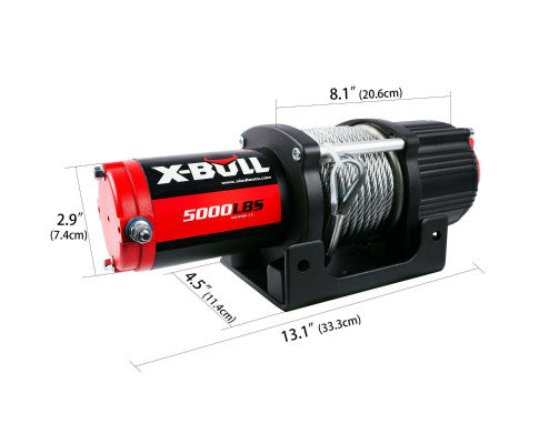 X-BULL 12V Electric Winch with Remote Control Steel Cable for ATV 4WD Boat