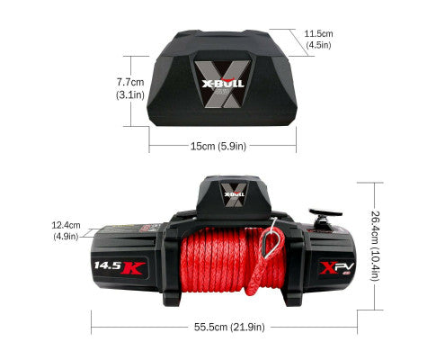 X-BULL 12V Electric Winch with Remote for 4X4 4WD Boat 14500LB