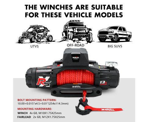 X-BULL Offroad 4WD Electric 12V Winch with Remote Control