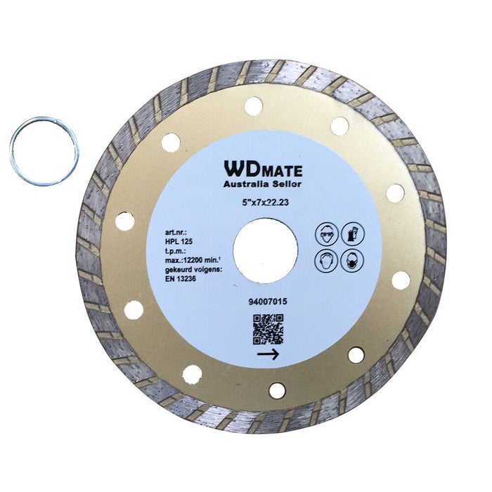 125mm Diamond Cutting Disc 5" Dry Wet Turbo Circular Saw Blade 22.23 /20mm Tile