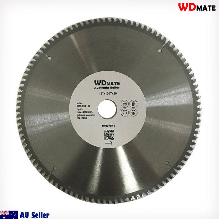 2x Cutting Disc 12" 300mm 100T Circular Saw Blade 30/25.4mm Aluminium Plastic