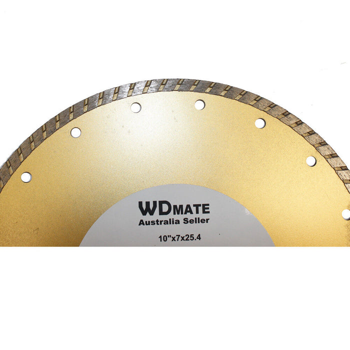 2x 254mm Diamond Cutting Turbo Wheel 10" Dry Wet Circular Saw Blade Disc 25.4mm