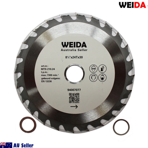 3x 210mm 24T Wood Circular Saw Blade Cutting Disc 8-1/4” Bore 30/25.4/22.2mm Cut