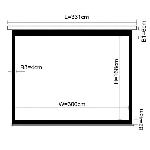 Brateck Motorized Projection Screen with Remote Control 135" (3Mx1.68M) 16:9 ratio