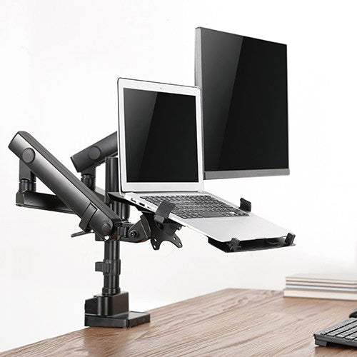 Brateck Aluminum Pole Mount Mechanical Spring Monitor with Laptop holder